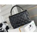 Chanel Classic Trendy CC in medium size 25, black, lambskin, light gold-tone hardware, Hass Factory leather, 17x25x12cm