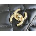 Chanel Classic Trendy CC in medium size 25, black, lambskin, light gold-tone hardware, Hass Factory leather, 17x25x12cm