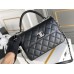Chanel Classic Trendy CC in medium size 25, black, lambskin, silver-tone hardware, Hass Factory leather, 17x25x12cm