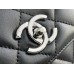 Chanel Classic Trendy CC in medium size 25, black, lambskin, silver-tone hardware, Hass Factory leather, 17x25x12cm