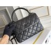 Chanel Classic Trendy CC in medium size 25, all black So Black, black lambskin, Hass Factory leather, 17x25x12cm