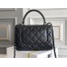 Chanel Classic Trendy CC in medium size 25, all black So Black, black lambskin, Hass Factory leather, 17x25x12cm