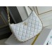 Chanel 23B Hobo Chain Bag, small size 24, white, lambskin, Hass Factory leather, gold-tone hardware, 15x24x2cm