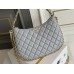 Chanel 23B Hobo Chain Bag, large size 29, gray, lambskin, Hass Factory leather, gold-tone hardware, 18x29x2cm