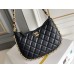 Chanel 23B Hobo Chain Bag, small size 24, black, lambskin, Hass Factory leather, gold-tone hardware, 15x24x2cm