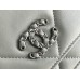 Chanel 19 WOC (Wallet on Chain) in Lambskin Leather, Gray, Silver Hardware, Hass Factory Leather, Dimensions: 20x18x9cm.