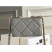Chanel 19 WOC (Wallet on Chain) in Lambskin Leather, Dark Gray, Gold Hardware, Hass Factory Leather, Dimensions: 20x18x9cm.