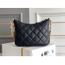 Chanel 23A Hobo Bag in Lambskin Leather, Black, Gold Hardware, Hass Factory Leather, Dimensions: 19x24x5cm.