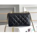 Chanel Classic Flap Bag with Double Gold Ball, Mini 19cm, Black, Gold Hardware, Lambskin Leather, Hass Factory Leather, Dimensions: 12x19x8cm.