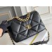 Chanel 2021-2022 Chanel 19 Bag, Medium 30, Lambskin Leather, Black, Gold Hardware, Hass Factory Leather, Dimensions: 20x30x10cm.