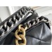 Chanel 2021-2022 Chanel 19 Bag, Medium 30, Lambskin Leather, Black, Gold Hardware, Hass Factory Leather, Dimensions: 20x30x10cm.