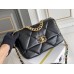 Chanel 2021-2022 Chanel 19 Bag, Small 26cm, Lambskin Leather, Black, Gold Hardware, Hass Factory Leather, Dimensions: 16x26x9cm.