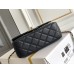 Chanel Classic Flap Bag with Top Handle, adorned with Rhinestones, Mini 18, Lambskin Leather, Hass Factory Leather, Dimensions: 13x18x7cm.
