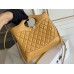 Chanel 23A 31 Bag in Yellow with Champagne Gold Hardware, Pleated Calfskin Leather, 22x23x6cm.