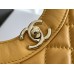 Chanel 23A 31 Bag in Yellow with Champagne Gold Hardware, Pleated Calfskin Leather, 22x23x6cm.