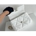 Chanel 19 Bag 22S in White with Silver Hardware, Small 26, Lambskin Leather, Hass Factory Leather, 26x16x9cm.
