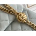 Chanel Classic Flap bag Small 23 Light Blue Gold Hardware Camellia Clasp Lambskin Hass Factory leather 15x23x6cm