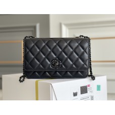 Chanel 22B Trendy CC WOC 19 So Black Lambskin Hass Factory leather 19cm