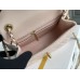 Chanel 22C Classic Flap bag Mini 18 Gold Ball Pink Gold Hardware Lambskin Hass Factory leather 13x18x7cm