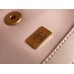 Chanel 22C Classic Flap bag Mini 20 Gold Ball Pink Gold Hardware Lambskin Hass Factory leather 13x20x7cm