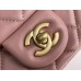 Chanel 22C Classic Flap bag Mini 18 Gold Ball Deep Pink Gold Hardware Lambskin Hass Factory leather 13x18x7cm