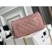 Chanel 22C Classic Flap bag Mini 20 Gold Ball Deep Pink Gold Hardware Lambskin Hass Factory leather 13x20x7cm