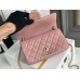 Chanel 22C Classic Flap bag Mini 20 Gold Ball Deep Pink Gold Hardware Lambskin Hass Factory leather 13x20x7cm