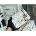 Chanel 22C Classic Flap bag Mini 18 Gold Ball White Gold Hardware Lambskin Hass Factory leather 13x18x7cm