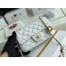 Chanel 22C Classic Flap bag Mini 20 Gold Ball White Gold Hardware Lambskin Hass Factory leather 13x20x7cm