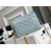 Chanel 22C Classic Flap bag Mini 18 Gold Ball Light Blue Gold Hardware Lambskin Hass Factory leather 13x18x7cm