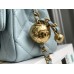 Chanel 22C Classic Flap bag Mini 18 Gold Ball Light Blue Gold Hardware Lambskin Hass Factory leather 13x18x7cm