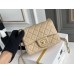 Chanel 22C Classic Flap bag Mini 18 Gold Ball Apricot Gold Hardware Lambskin Hass Factory leather 13x18x7cm