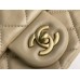 Chanel 22C Classic Flap bag Mini 18 Gold Ball Apricot Gold Hardware Lambskin Hass Factory leather 13x18x7cm