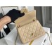 Chanel 22C Classic Flap bag Mini 18 Gold Ball Apricot Gold Hardware Lambskin Hass Factory leather 13x18x7cm