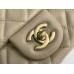 Chanel 22C Classic Flap bag Mini 20 Gold Ball Apricot Gold Hardware Lambskin Hass Factory leather 13x20x7cm