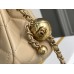 Chanel 22C Classic Flap bag Mini 20 Gold Ball Apricot Gold Hardware Lambskin Hass Factory leather 13x20x7cm