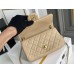 Chanel 22C Classic Flap bag Mini 20 Gold Ball Apricot Gold Hardware Lambskin Hass Factory leather 13x20x7cm