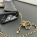 Chanel 22C Classic Flap bag Mini 18 Woven Gold Ball Black Gold Hardware Lambskin Hass Factory leather 13x18x7cm