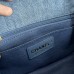Chanel 22C Classic Flap bag Mini 18 Denim Blue Gold Ball Denim Blue Gold Hardware Lambskin Hass Factory leather 13x18x7cm