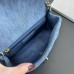 Chanel 22C Classic Flap bag Mini 20 Denim Blue Gold Ball Denim Blue Gold Hardware Lambskin Hass Factory leather 13x20x7cm