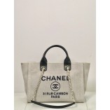 Chanel Beach Bag Beige Champagne Gold Hardware 38x32x18cm