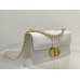 Dior 30 Montaigne East-West Small 21.5 White Smooth Calfskin Small Style Model: 9011S Size: 21.5 x 12 x 6 cm