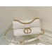 Dior 30 Montaigne East-West Small 21.5 White Smooth Calfskin Small Style Model: 9011S Size: 21.5 x 12 x 6 cm