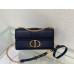 Dior 30 Montaigne East-West Small 21.5 Black Smooth Calfskin Small Style Model: 9011S Size: 21.5 x 12 x 6 cm