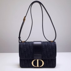 Dior 30 Montaigne Medium 24 Black Full Leather Model: 9008 Size: 24x6x17cm