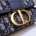 Dior 30 Montaigne MiniBox 17.5 Classic Blue Oblique Full Leather Shoulder Strap Size: 17.5x11.5x5cm Model: 9008S