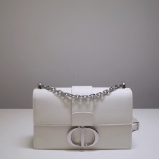 Dior 30 Montaigne Montaigne Chain Bag Medium 25 Black Full Leather Granular Calfskin Model 9011 Size 25x15x8cm