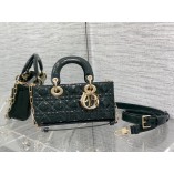 Lady Dior Dioramour Bag, paint leather, Small 22, green with Gold Hardware, Size: 22x6x12cm