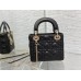 Lady Dior Mini Bag, 17, Black Lambskin, Champagne Gold Hardware, Size: 17cm