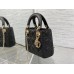 Lady Dior Mini Bag, 17, Black Lambskin, Champagne Gold Hardware, Size: 17cm